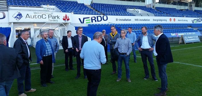Hadsten Rotary Klub på rundvisning på AutoC Park Randers - hjemmebane for Randers FC